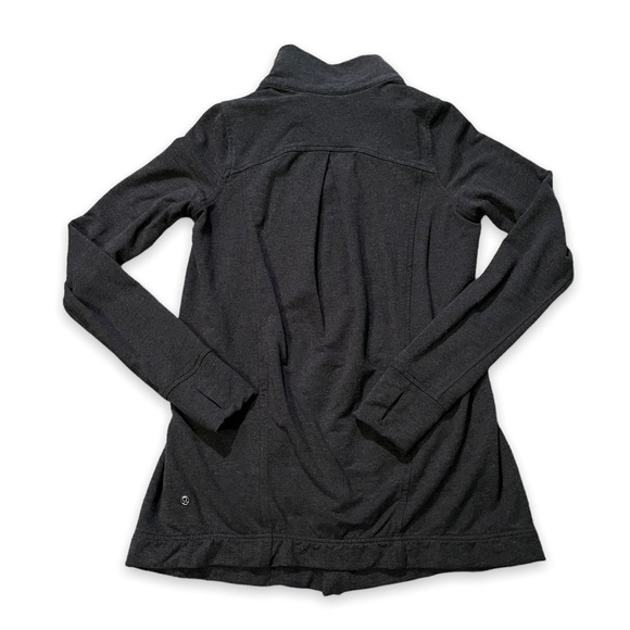 Lululemon Coast Wrap Jacket Top Cowl Neck One Button Pockets Mod Black size 2 - Picture 12 of 14